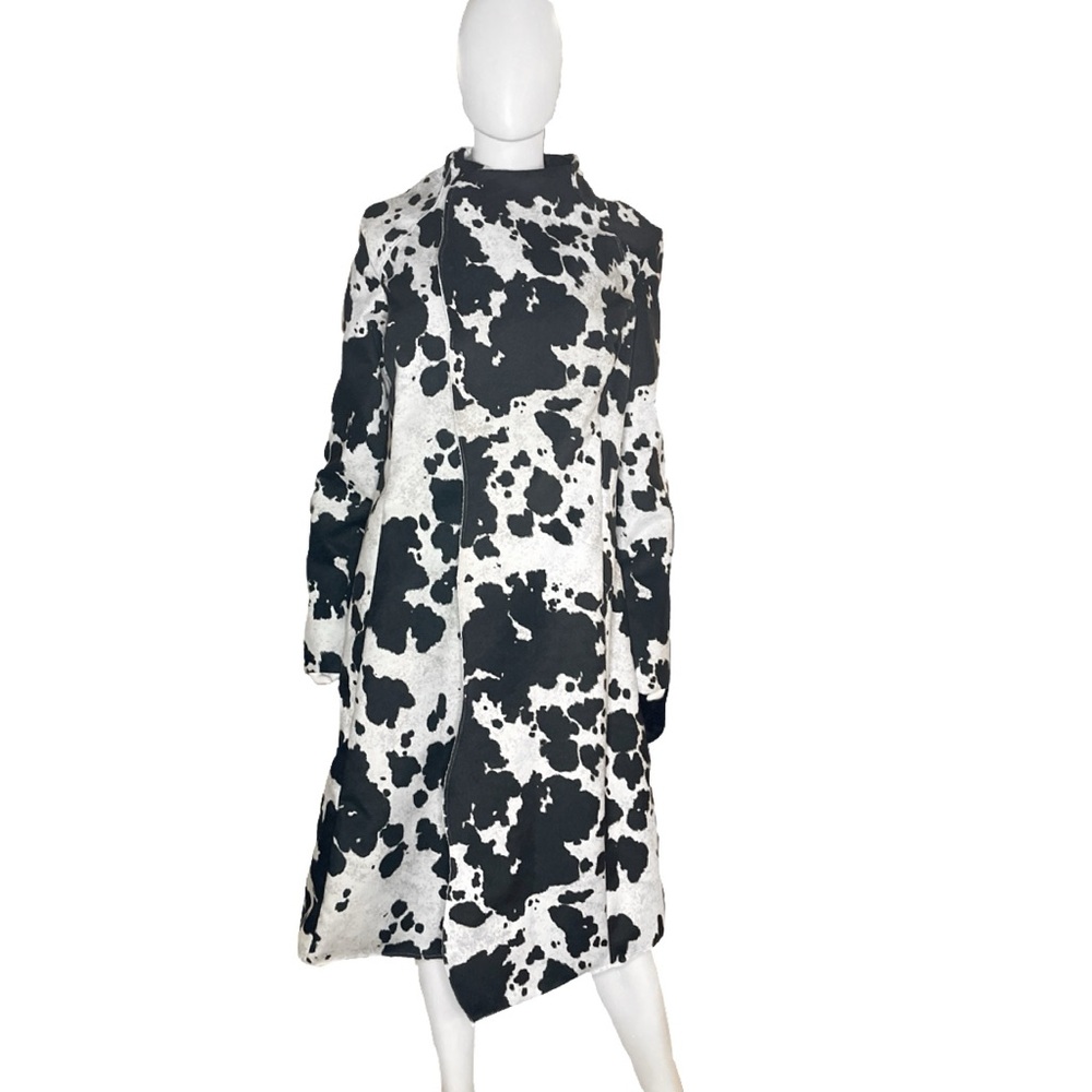 Black and White Patterned Women's Cow print Jacket